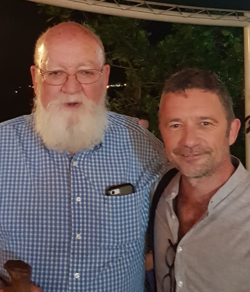 Photograph of Daniel Dennett and me at the 2018 conference on Dennett's work in Darwin, Australia.