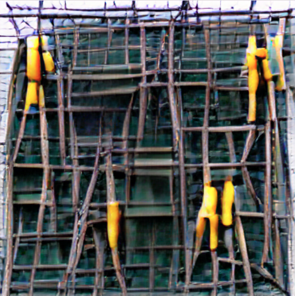 AI generated gibberish image. What happened in 2022 when giving 'hostile scaffolding' as a prompt to an LLM-based image generator.